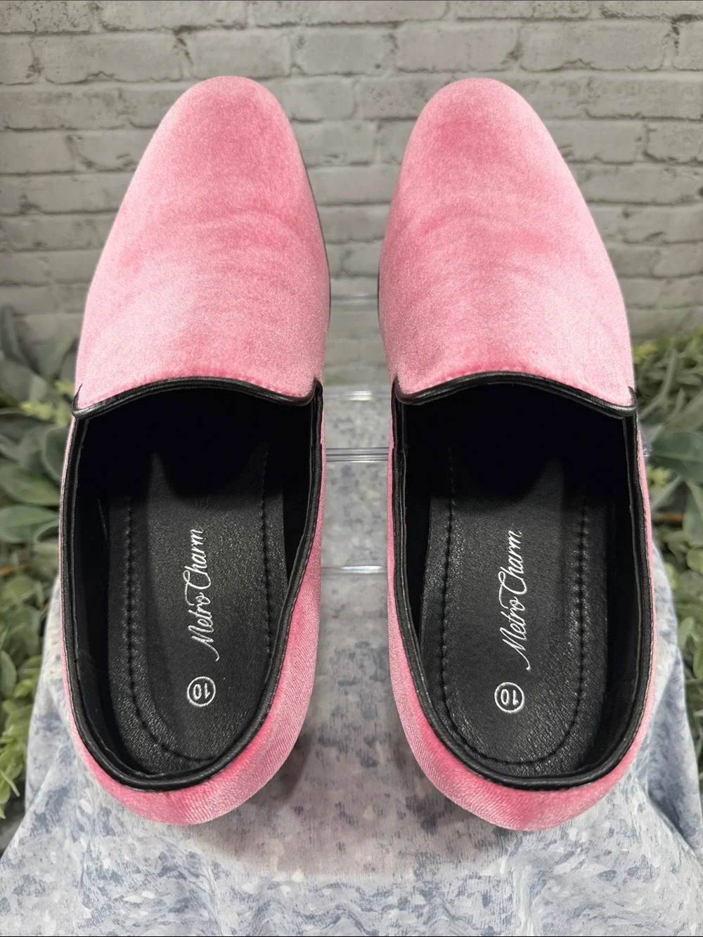METRO CHARM - Pink Velvet Classic Fashion Dress Loafer - Mens 10M 🩷 VGUC